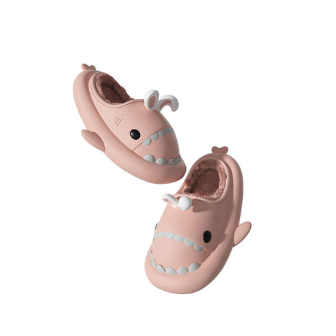 Sharkicks Basic - Hiver, Chaussons Requins Lapin, Talon Ouvert
